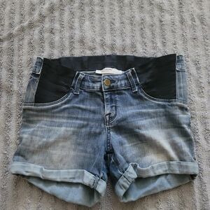Liz Lange Maternity Blue Jean Shorts with Black Accents